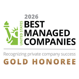 2026 Best Managed Companies Gold Honoree badge for the United States recognizing private company success.